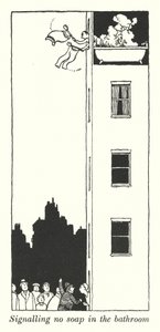Signalizace zákazu mýdla v koupelně (litho) od William Heath Robinson