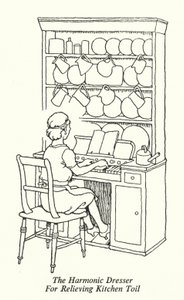 Harmonická komoda pro úlevu v kuchyni (litho) od William Heath Robinson