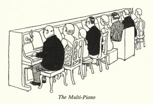 Multi-Piano (litho) od William Heath Robinson