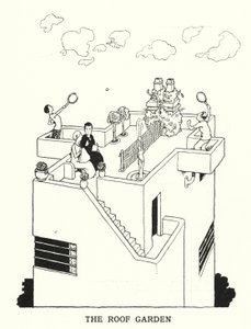 Střešní zahrada (litho) od William Heath Robinson