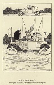 Vodní kupé, elegantní malé auto pro pohodlí rybářů od William Heath Robinson