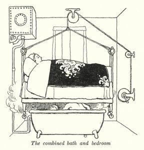 Kombinovaná koupelna a ložnice (litho) od William Heath Robinson