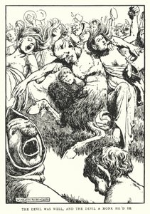 Ďábel se měl dobře a ďábel by byl mnich (litho) od William Heath Robinson