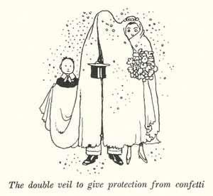 Dvojitý závoj pro ochranu před konfetami (litho) od William Heath Robinson