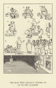 Muž, který si nemohl dovolit jít na akademii. od William Heath Robinson
