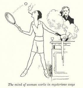 Ženská mysl funguje tajemným způsobem (litho) od William Heath Robinson