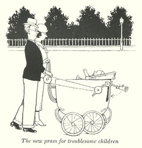 Nový kočárek pro problémové děti (litho) od William Heath Robinson
