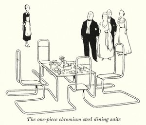 Jednodílná jídelní souprava z chromové oceli (litho) od William Heath Robinson