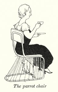 Papouščí křeslo (litho) od William Heath Robinson
