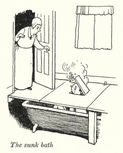 potopená vana (litho) od William Heath Robinson