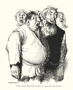 Pak začali chudáci zírat jako staří mezci (litho) od William Heath Robinson