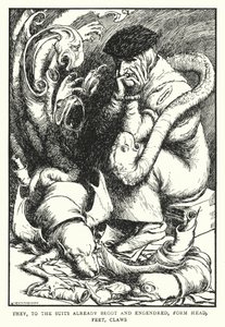Oni, podle již zplozených a zplodených obleků, tvoří hlavu, nohy, drápy (litho) od William Heath Robinson