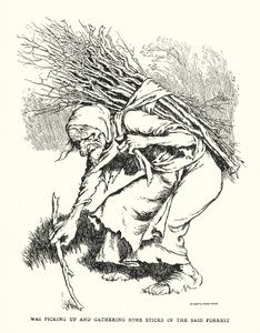 Sbíral a sbíral nějaké klacky ve zmíněném lese (litho) od William Heath Robinson