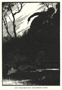 a zrádně zamumlal Abece (litho) od William Heath Robinson