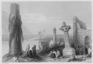 Starověký kříž, Clonmacnoise (rytina)