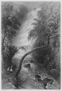Torc Cascade (rytina) od William Henry (after) Bartlett