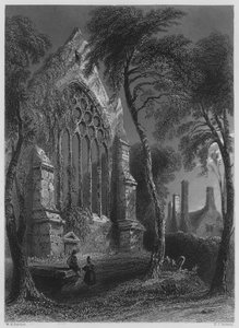 Youghall Abbey, rezidence sira Waltera Raleigha (rytina)