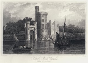 Black Rock Castle, od řeky Lee (rytina) od William Henry Bartlett