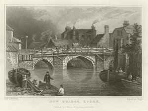 Bow Bridge, Essex od William Henry Bartlett