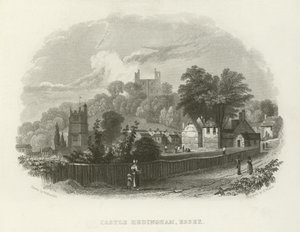 Hrad Hedingham, Essex od William Henry Bartlett