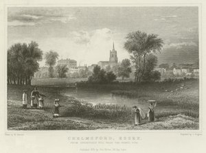 Chelmsford, Essex, ze Springfield Hill, poblíž Gravel Pits od William Henry Bartlett