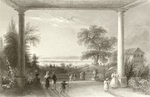 Město a Bodamské jezero, od zámku Wolfsberg od William Henry Bartlett