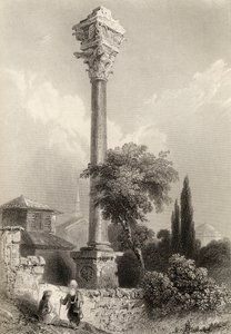 Marcianův sloup, Istanbul, Turecko, ryl H. Adlard od William Henry Bartlett