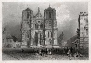 Dóm v Řezně. (rytina, cca 1830) od William Henry Bartlett