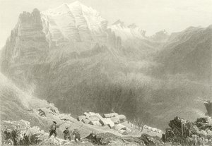Dormeilleuse, Vysoké Alpy, dějiště prací Felixe Neffse od William Henry Bartlett
