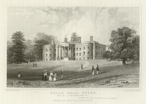 Felix Hall, Essex, sídlo C C Western, Esquire, MP od William Henry Bartlett