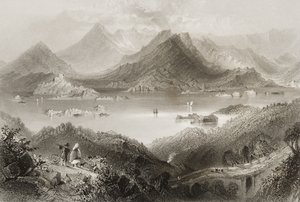 Glengarriff, County Cork, Irsko, z „Scenery and Antiquities of Ireland“ od George Virtue, 1860 od William Henry Bartlett