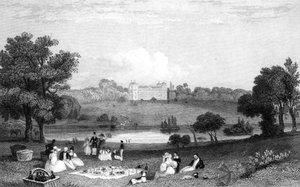 Hallingbury Place, Essex, vyrytý Henry Wallis, 1832 od William Henry Bartlett