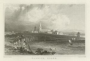 Harwich, Essex od William Henry Bartlett