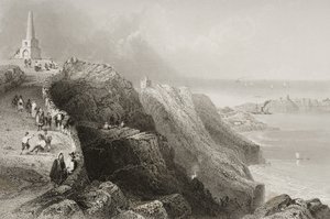 Killiney Hill, County Dublin, Irsko, z „Scenery and Antiquities of Ireland“ od George Virtue, 1860 od William Henry Bartlett