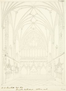 Lady Chapel of Bristol Cathedral při pohledu na východ (tužka a akvarel na papíře) od William Henry Bartlett