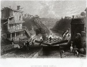 Lockport, Erie Canal od William Henry Bartlett