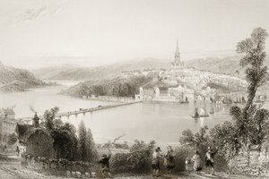 Londonderry, County Londonderry, Severní Irsko, z „Scenery and Antiquities of Ireland“ od George Virtue, 1860 od William Henry Bartlett