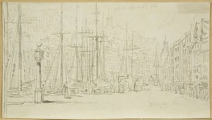 Pohled na Broad Quay z Dial (tužka na papíře) od William Henry Bartlett