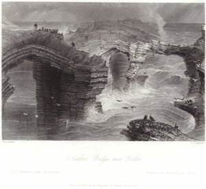 Přírodní mosty poblíž Kilkee od William Henry Bartlett