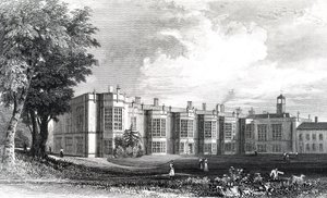 New Hall, poblíž Chelmsford, Essex, vyrytý William Watkins, kolem roku 1832 od William Henry Bartlett