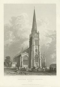 Kostel Saffron Walden, Essex od William Henry Bartlett