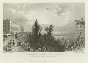 Southend Terrace, Essex, ukazuje Ústa Temže od William Henry Bartlett