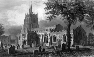 Kostel Panny Marie, Chelmsford, vyrytý William Watkins, 1832 od William Henry Bartlett