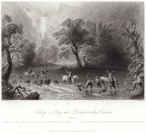 Chytání jelena poblíž Derrycunnihy od William Henry Bartlett