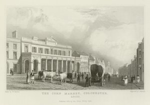 Kukuřičný trh, Colchester, Essex od William Henry Bartlett