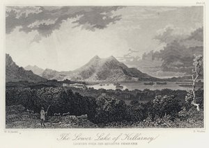 Dolní jezero Killarney, při pohledu na Mucruss Demesne (rytina) od William Henry Bartlett