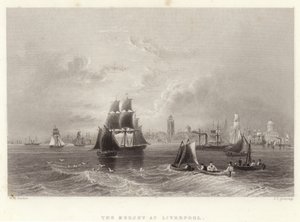 Mersey v Liverpoolu od William Henry Bartlett