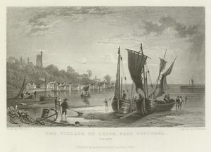 Vesnice Leigh u Southendu, Essex od William Henry Bartlett