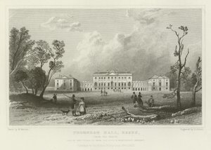Thorndon Hall, Essex, ze severu, sídlo lorda Petrieho od William Henry Bartlett