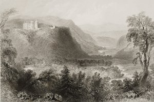 Vale of Avoca, hrabství Wicklow, Irsko, z knihy "Scenery and Antiquities of Ireland" od George Virtue, 60. léta 19. století od William Henry Bartlett